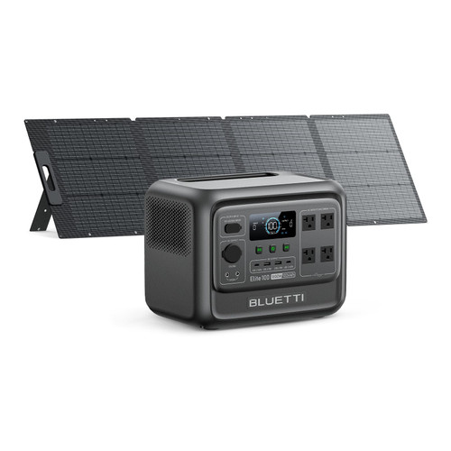 BLUETTI Elite 100 V2 Solar Generator with 200W Solar Panel (Ships Separately), Portable Power Station 1024Wh w/ 4 1800W AC Outlets, 35% Smaller, Ideal for Camping, Emergencies, Backup Power