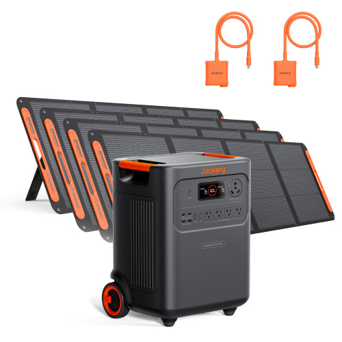 Jackery HomePower 3600 Plus Portable Power Station with 4x 200W Solar Panels and 2x Solar Panel Connector, 3600W AC Output, 3584Wh Solar Generator, Expandable up to 21kWh, Essential Home Backup