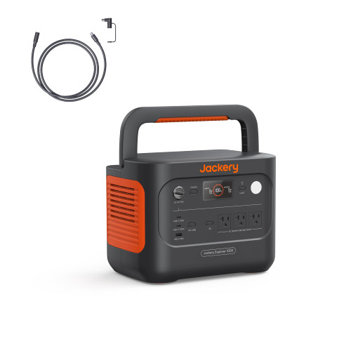 Jackery Explorer 1000 v2 Portable Power Station and Extension Cable,1070Wh LiFePO4 Battery,1500W AC/100W USB-C Output, 1 Hr Fast Charge, Solar Generator for Camping,Emergency (Solar Panel Optional)