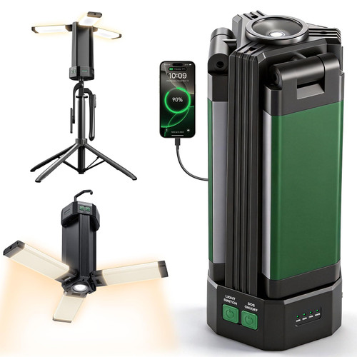 NICKLUC Camping Lantern, 10400mAh Rechargeable Work Light 2200LM with Magnetic Base & Power Bank, Portable Flashlight Emergency for Car Repair, Camping, Tent, Power Outage(Stand Not Incl)