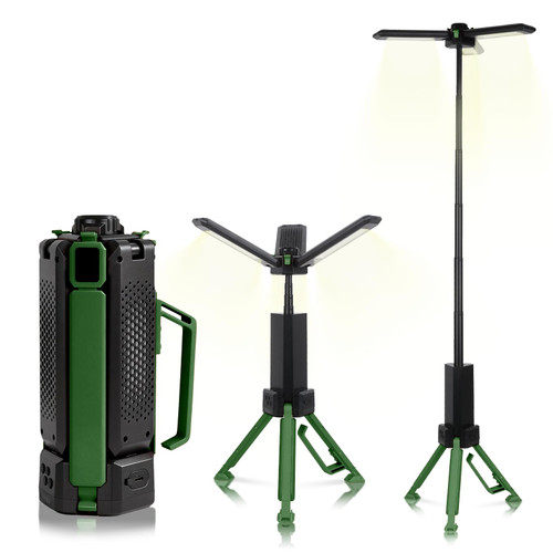 Rechargeable Telescopic Camping Light, 15000mAh Collapsible Lantern with 270° Rotation & Dimming, Portable Flashlight, Waterproof Tent Light for Outdoor Camping, Hiking, Barbecue, Fishing & Emergency