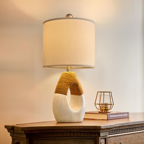 OYEARS 19” Boho Table Lamps Bedroom Living Room,Suitable for Small Space