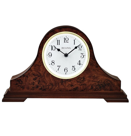 Bulova Chandler Lighted Mantel Clock, Model B1853 | Elegant Design | Illuminated Dial