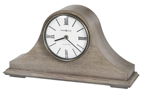 Howard Miller Lakeside Mantel Clock, Triangular Burl Overlays Gray Finish Sturdy Wooden Material