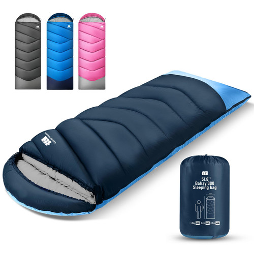 TANSTRIDER Sleeping Bags for Adults Cold Weather,3-4 Season 4lb Lightweight Sleeping Bag for Kids Girls Boys with Compression Sack,Camping Essentials Gear, Hiking,Travel,Backpacking,Outdoor & Indoor