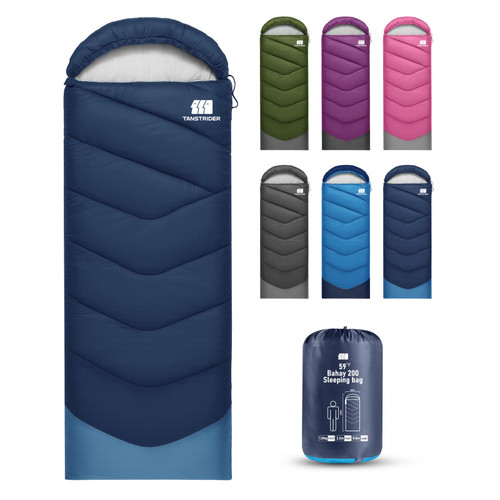 TANSTRIDER Sleeping Bags for Adults Teens, 3 Season Lightweight Camping Sleeping Bag, Compact Waterproof Backpacking Gear for Men Women, Warm Weather Hiking Travel, Compression Sack, 86.6x31.5, 3lb