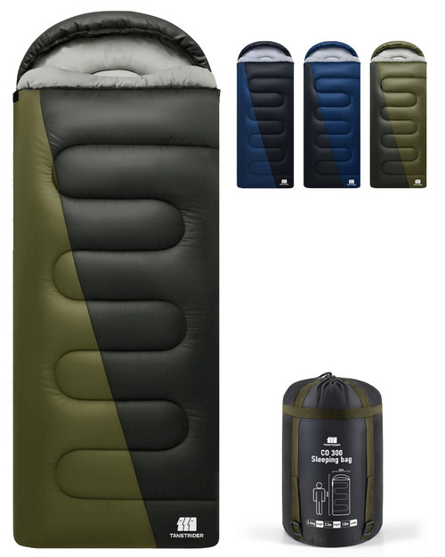 TANSTRIDER XXL Winter Sleeping Bags for Adults Cold Weather,Camping Sleeping Bag for Kids with Compression Sack,4 Season Camping Essentials Gear for Hiking,Traveling,Outdoor,Backpacking,Climbing