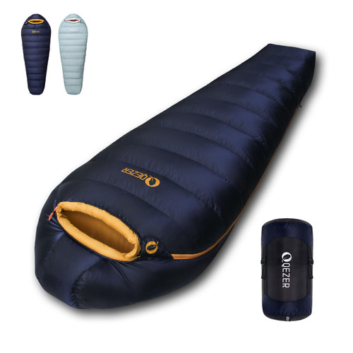 QEZER Down Sleeping Bag for Adults with 620 Fill Power Down Ultralight Mummy Backpacking Sleeping Bag