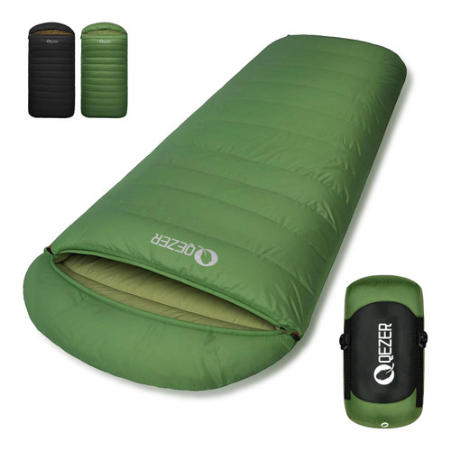 QEZER XL Sleeping Bag-600 Fill Power Down Sleeping Bag for Adults, Ultralight Ideal for Backpacking, Camping, Hiking