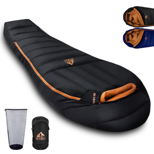 BUERTS Down Backpacking Sleeping Bag 680FP. Cold Weather Sleeping Bag 0°F-32°F (Multiple Temperature Options), XL Large 4 Season Sleeping Bag for Adults Camping Hiking Mountaineering