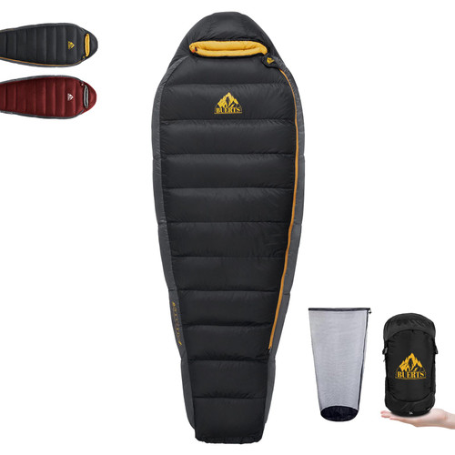BUERTS Down Sleeping Bag for Adults Cold Weather Ultralight & Compact 680FP Backpacking Sleeping Bag for Camping, Hiking, Mountaineering.
