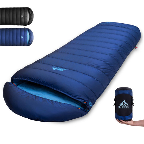 BUERTS Down Sleeping Bag for Adults. 680FP Ultralight Portable, Backpacking Sleeping Bag for Hiking, Camping, Mountaineering, expeditions and Backpacking. with Compression Sack