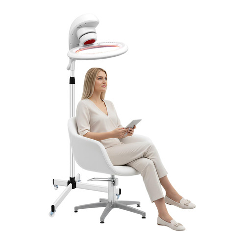 Professional Stand Hair Dryer - 360° Rotating Hair Processor with Wheels & LCD Adjustable Height