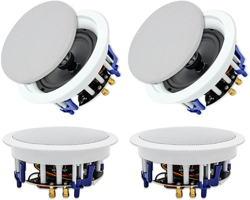 Home 4pcs Wall In Ceiling Speakers Full-Range 600W 6.5" BT Loudspeakers Stereo 