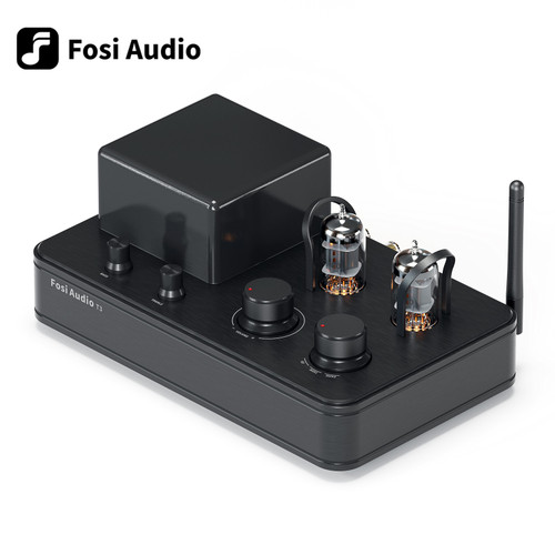 Fosi Audio 2.1 Channel Bluetooth 5.0 Stereo Receiver Amplifier T3 Class AB Hi-Fi Tube Headphone Amp For Home Passive Speakers