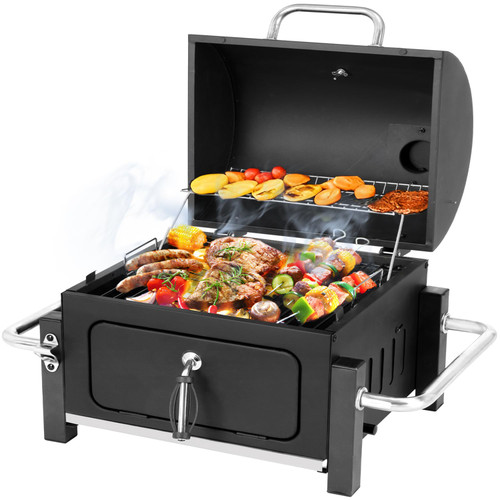 Portable Charcoal Grill, Tabletop Outdoor Barbecue Smoker
