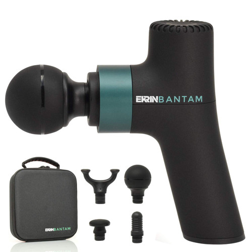 Ekrin Athletics Bantam Mini Massage Gun - Compact Deep Tissue Muscle Massager with Adjustable Speeds & 4 Attachments