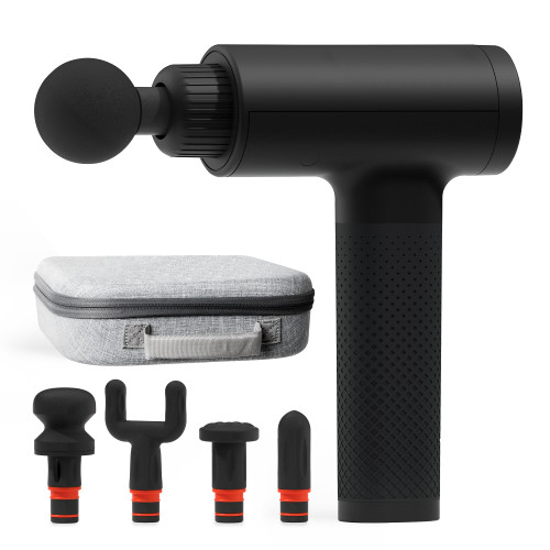 Powerboost Rechargeable Handheld Massager, 6 Adjustable Speeds, 5 Attachment Heads & Carrying Case