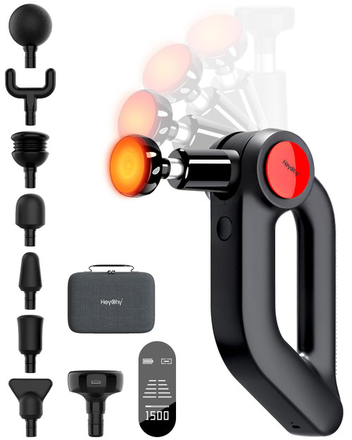 5 Speeds & 4 Modes Massager Gun for Neck Back Shoulder Leg Pain Relief - Perfect for Men, Black
