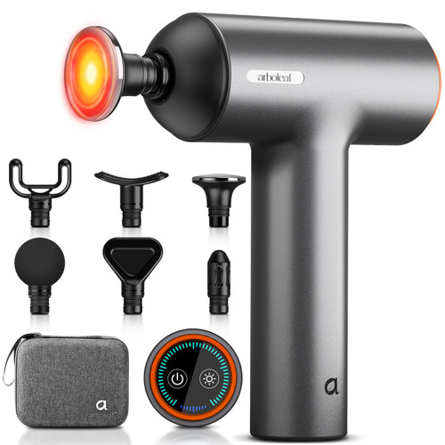 Handheld Muscle Percussion Massager with Full-Metal Head, 6 Replacements for Athletes Pain Relief