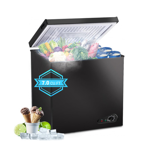 7.0 Cu.ft Chest Freezer, Top Open Door Deep Freezer with 7 Adjustable Thermostat