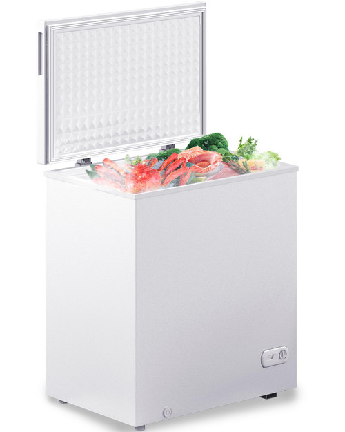 7.0 Cubic Feet Chest Freezer, White Deep Freezer with Removable Baskets