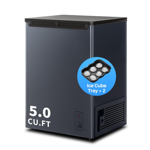 5.0 CU.FT Chest Freezer - Compact Deep Freezer with 7 Temperature Settings