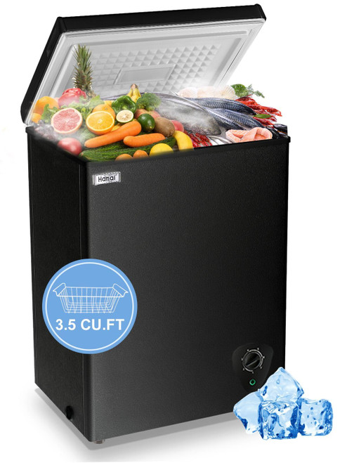 Chest Freezer 3.5 Cu.Ft Black Small Deep Freezer
