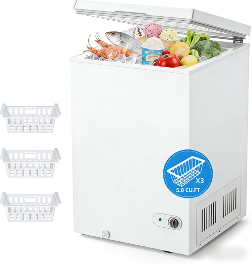 Cowsar 5.0 Cu.Ft Deep Freezer with 3 Basket