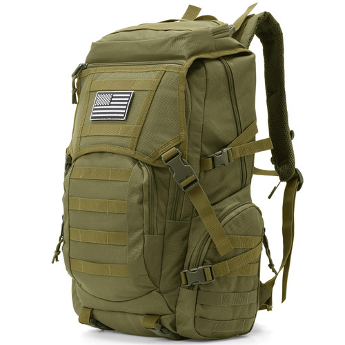 AUMENTAR 35L Military Tactical Backpack for Men, Water Resistant Assault Pack for Women, Army Green Molle Daypack 3 Day Bug Out Bag Rucksack for Trekking,Camping,Survival,EDC