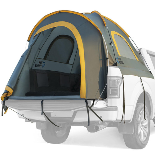 JOYTUTUS Pickup Truck 6.5' 2.0, Waterproof PU2000mm Double Layer for 2 Person, Portable Truck Bed Tent with Rainfly - Orange