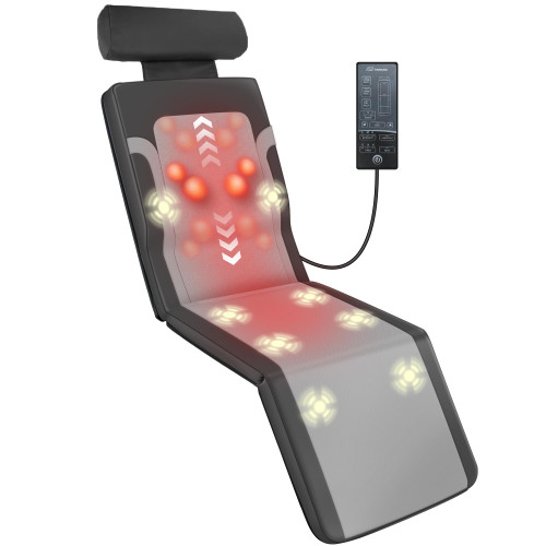 Vibration Full Body Massage Mat for Sofa, Recliner,Bed, Deep Kneading Back Massage Pad with Foldable & Flexible Pillow