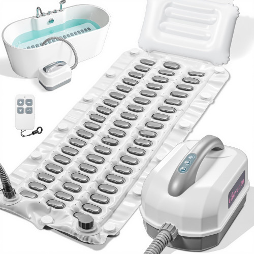 Powerful Bubble Spa Mat – Fits Most Bathtubs (Up to 101″L x 65-101″W x 33-43″H), Portable 6-Speed Bathtub Massager with Wireless Remote