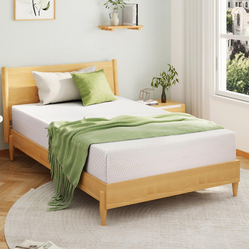 EGOHOME Full Size Memory Foam Mattress, 8 Inch Bed Mattress in A Box with Cooling Green Tea Gel, Pressure Relief with Medium Firm Support