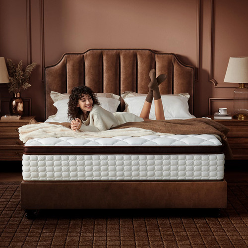 PSYNOVA 12 Inch King Hybrid Mattress Pocketed Coils & Memory Foam Design, CertiPUR-US Certified