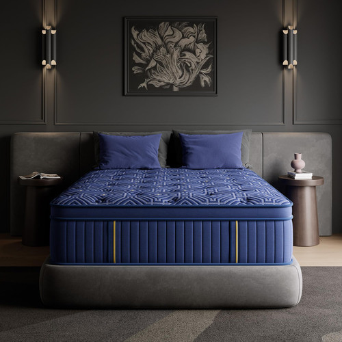 HANNA & YANNA Queen Mattress 14 Inch, Queen Size Mattresses in a Box Hybrid Medium Feel Memory Foam and Individual Pocket Springs