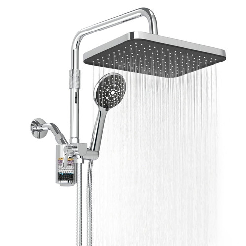 Shower Head with Handheld,12 Inch High Pressure Rain Shower Head with Adjustable Extension