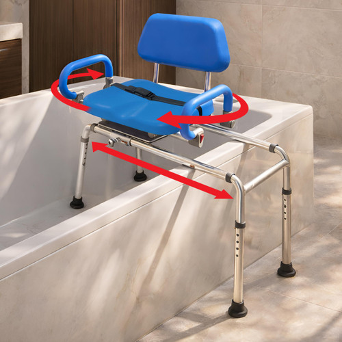 Shower Chair Tub Transfer Bench with Swivel Seat