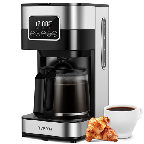 10-Cup Programmable Coffee Maker, Regular & Strong Brew Drip Coffee Machine