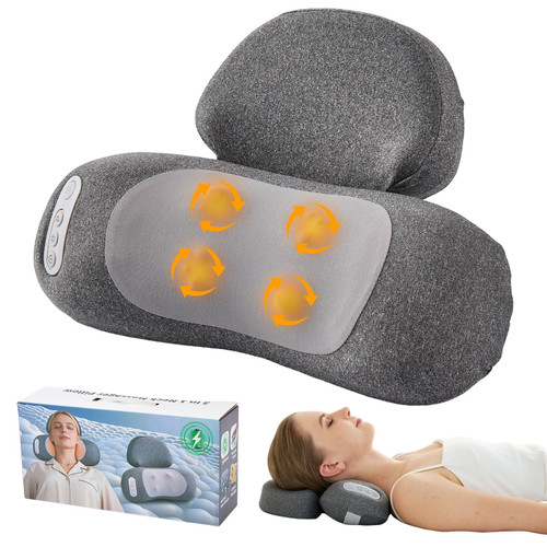 4D Kneading Shiatsu Neck and Shoulder Massager Pillow at Home/Office/Travel