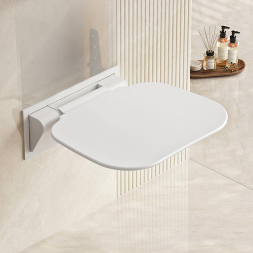 Shower Seat Wall Mounted 15.7" Wide Shower Chair Foldable with Bistable