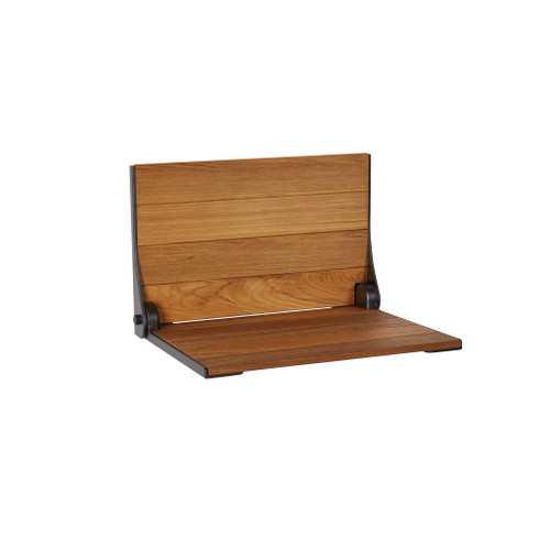 Mount Folding Shower Seat Bench with Matte Black Frame