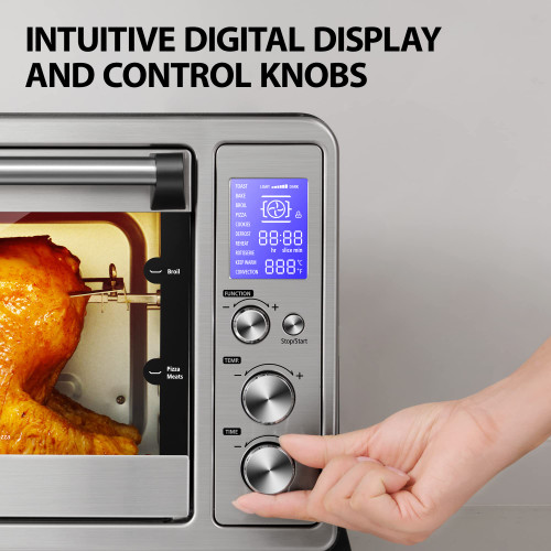 TOSHIBA AC25CEW-SS Large 6-Slice Convection Toaster Oven Countertop