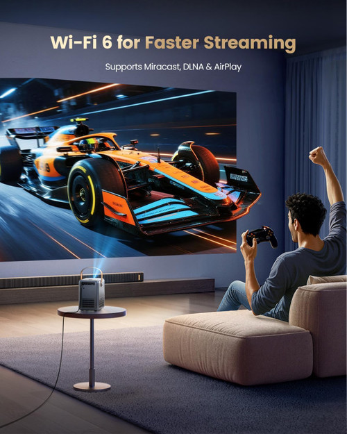 Mini Outdoor Movie Projector with Native 1080P, Auto Keystone & Electric Focus for Home Theater, Bedroom