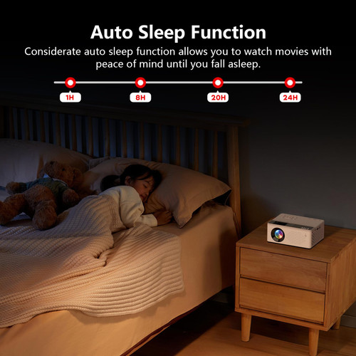 TMY 1080P Full HD Portable Mini Projector, Bluetooth Movie Projector, Compatible with TV Stick/Smartphone