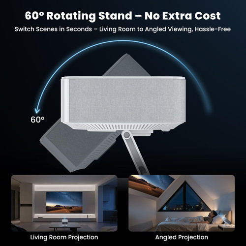 [1500 ANSI/Built-in APPs] Smart Projector with Wifi and Bluetooth: NICPOW 4K Outdoor Projector, Compatible with Netflix