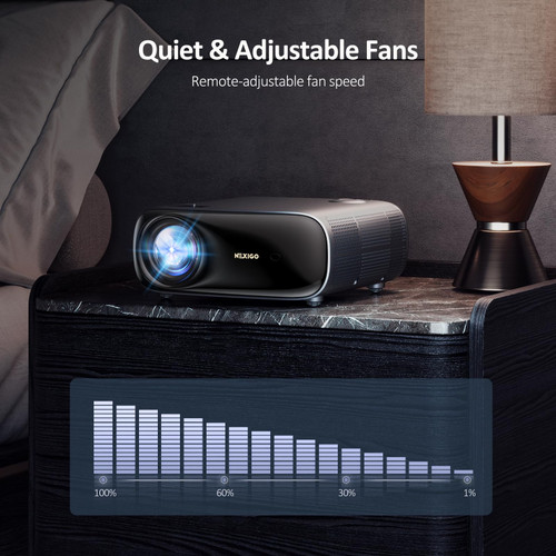 NexiGo PJ40 (Gen 3) Projector with WiFi and Bluetooth, D65 Calibrated, Native 1080P, 4K Supported, Projector for Outdoor Movies