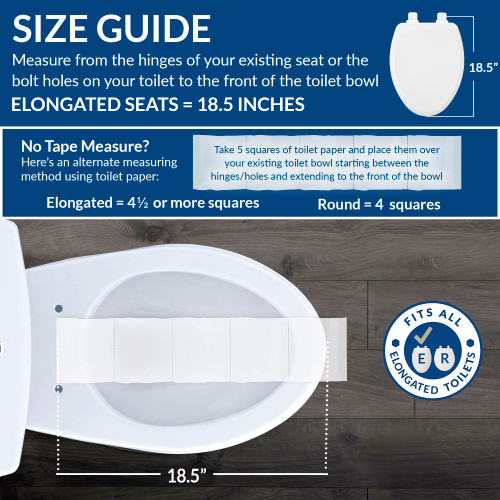 Toilet Seat, Easy Clean Hinges Release for Deep Cleans