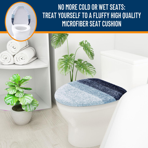 Toilet Lid Cover, Machine Washable Covers, 17.5x15, Stays in Place Rubber