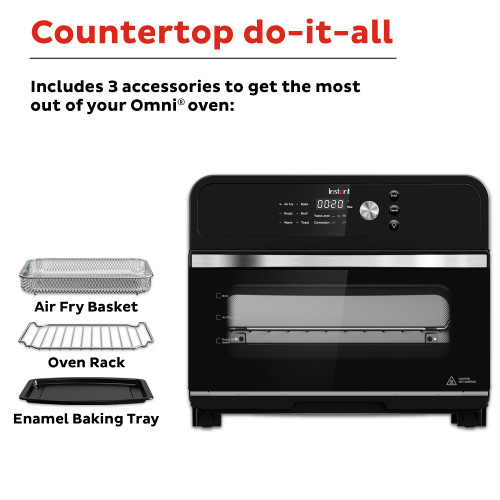 Instant Pot Omni 19QT/18L Toaster Oven Air Fryer, 7-in-1 Functions, Fits 12" Pizza, Crisps, Broils, Bakes, Roasts, Toasts, Warms, Convection